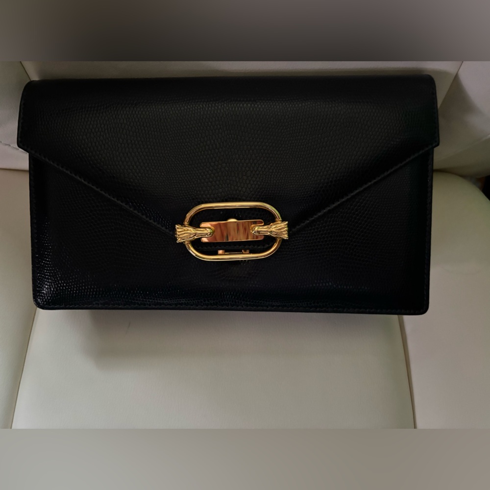 NWOT Stefano Bravo Navy clutch w/horseheads on closure - STUUNING!!